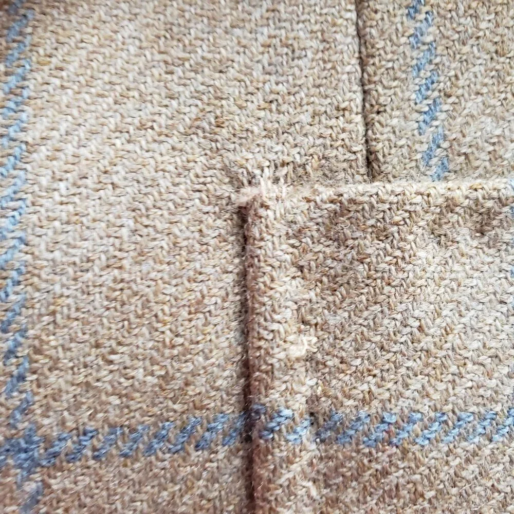 Ravazzolo Beige Plaid Wool Cashmere Three Button Blazer Jacket Mens 52/US 42